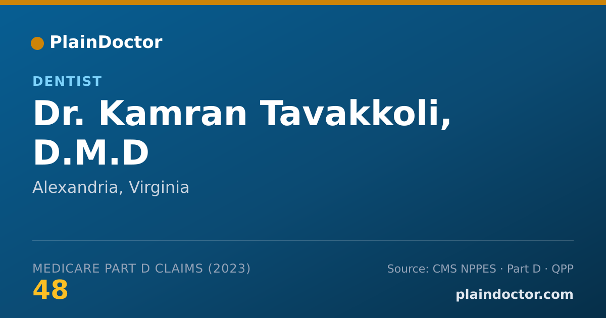 Shareable card for Kamran Tavakkoli, D.M.D - Dentist, Alexandria, VA
