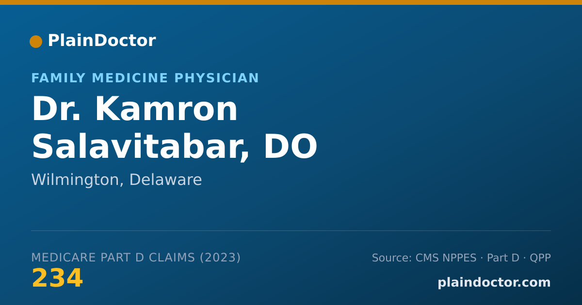 Shareable card for Kamron Salavitabar, DO - Family Medicine Physician, Wilmington, DE