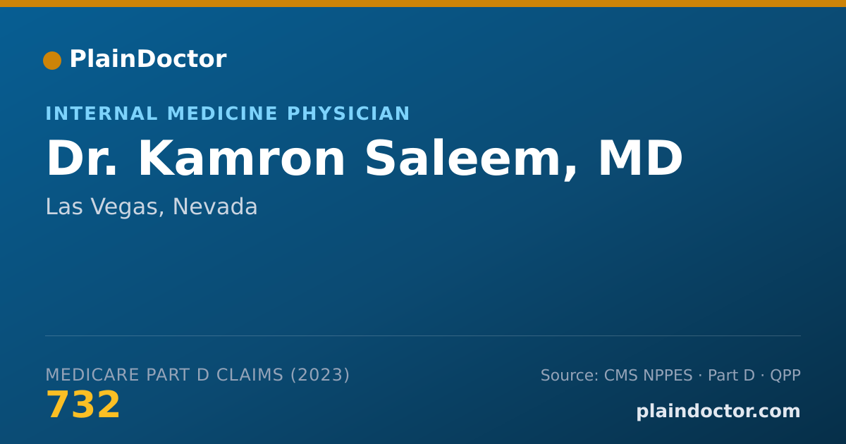 Shareable card for Kamron Saleem, MD - Internal Medicine Physician, Las Vegas, NV