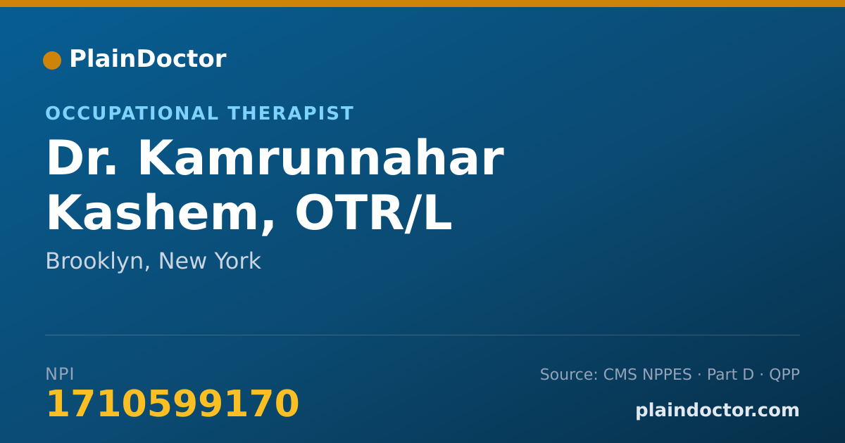 Shareable card for Kamrunnahar Kashem, OTR/L - Occupational Therapist, Brooklyn, NY