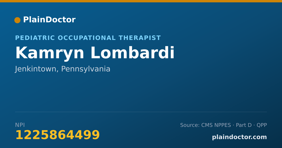 Shareable card for Kamryn Lombardi - Pediatric Occupational Therapist, Jenkintown, PA