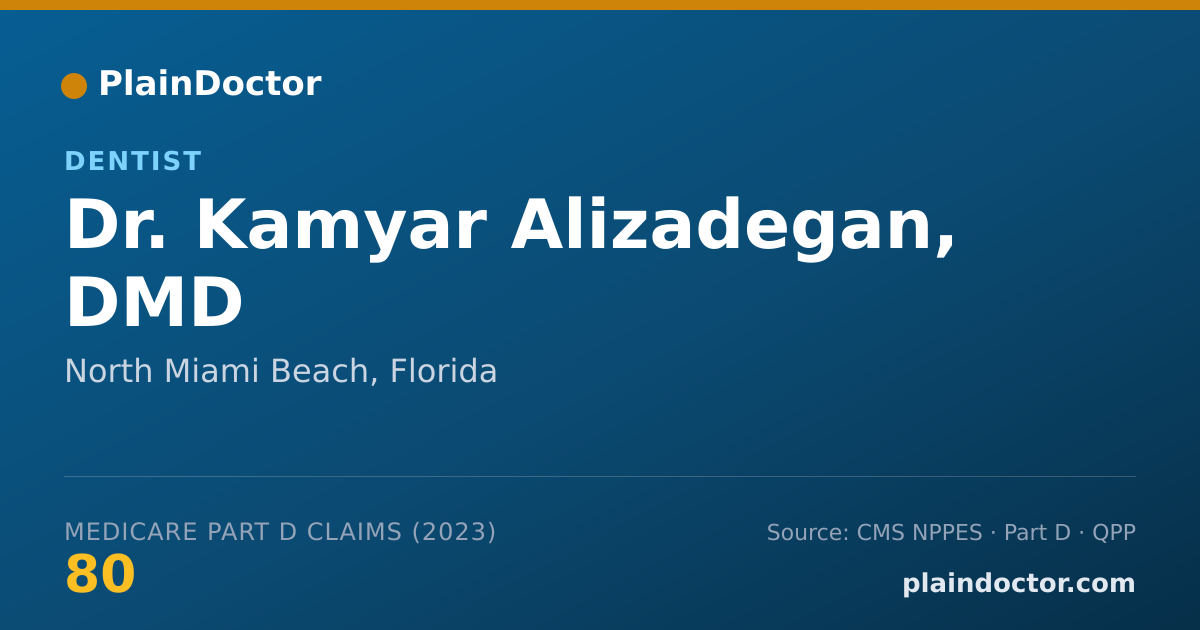 Shareable card for Kamyar Alizadegan, DMD - Dentist, North Miami Beach, FL