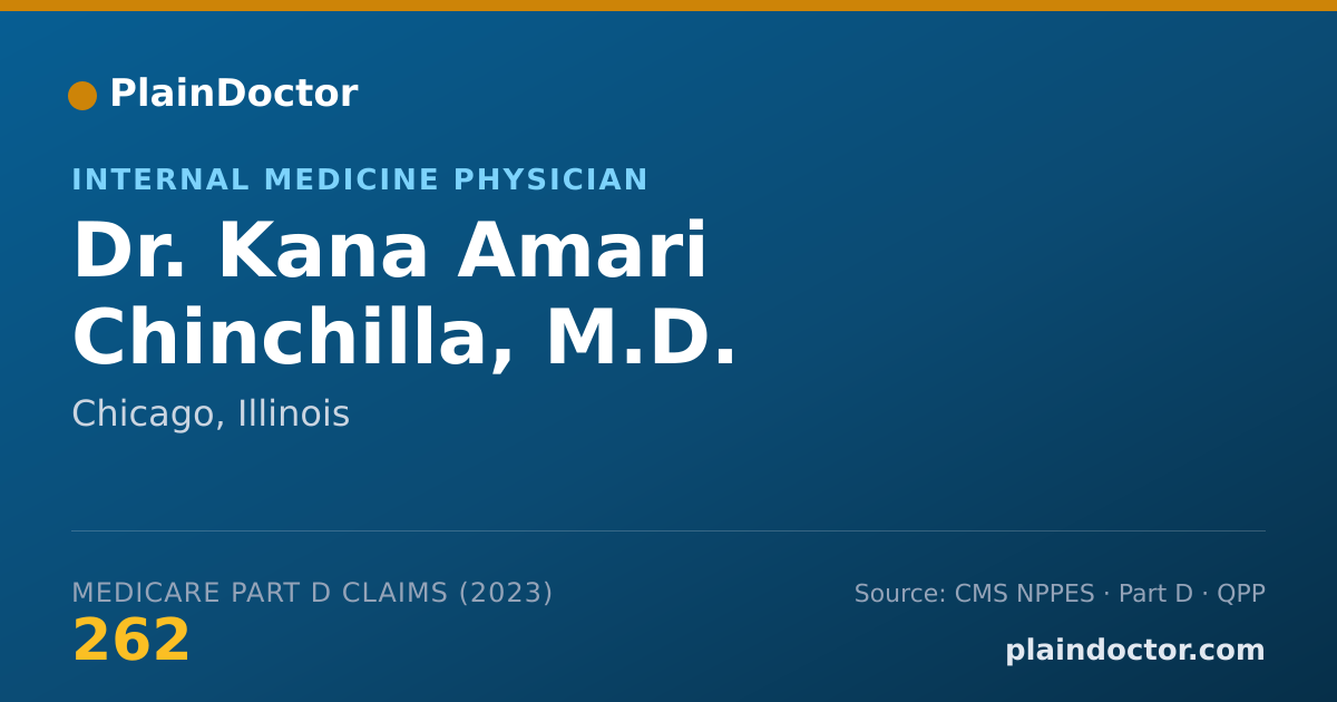 Shareable card for Kana Amari Chinchilla, M.D. - Internal Medicine Physician, Chicago, IL