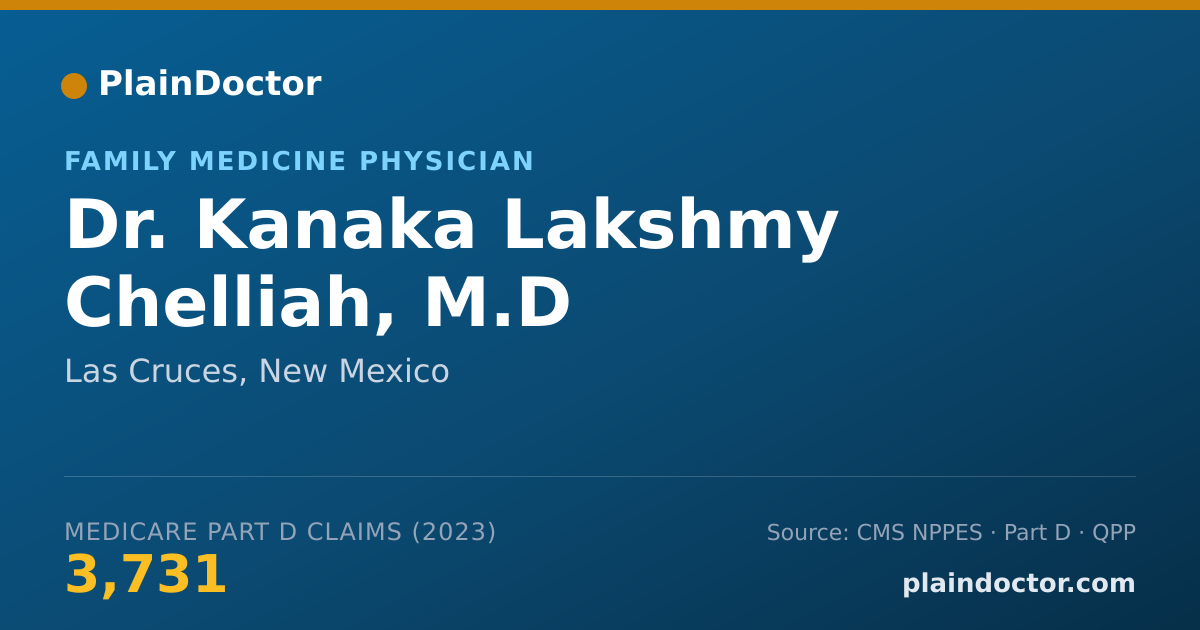 Shareable card for Kanaka Lakshmy Chelliah, M.D - Family Medicine Physician, Las Cruces, NM