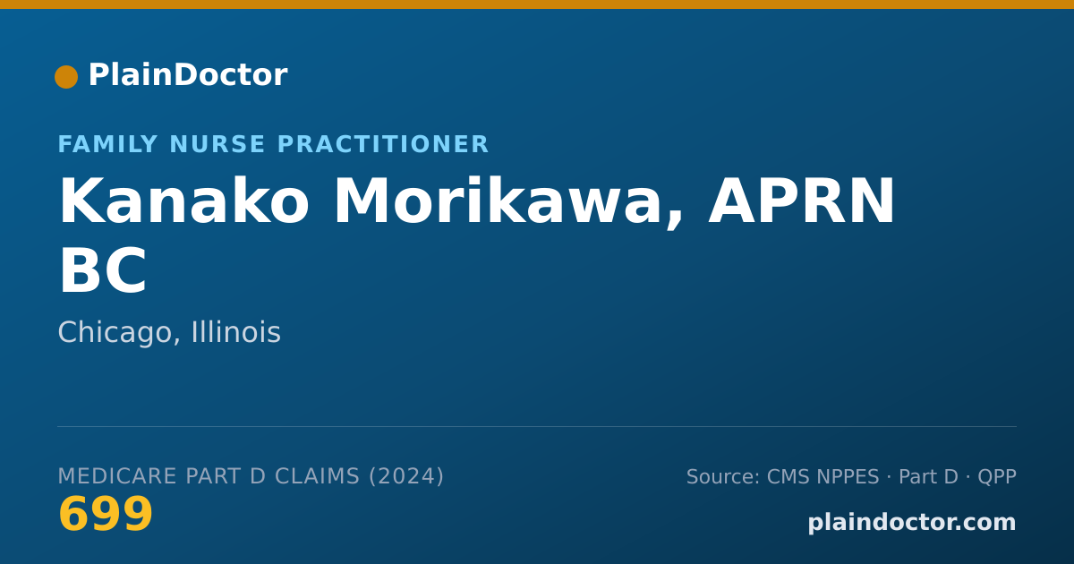 Shareable card for Kanako Morikawa, APRN BC - Family Nurse Practitioner, Chicago, IL
