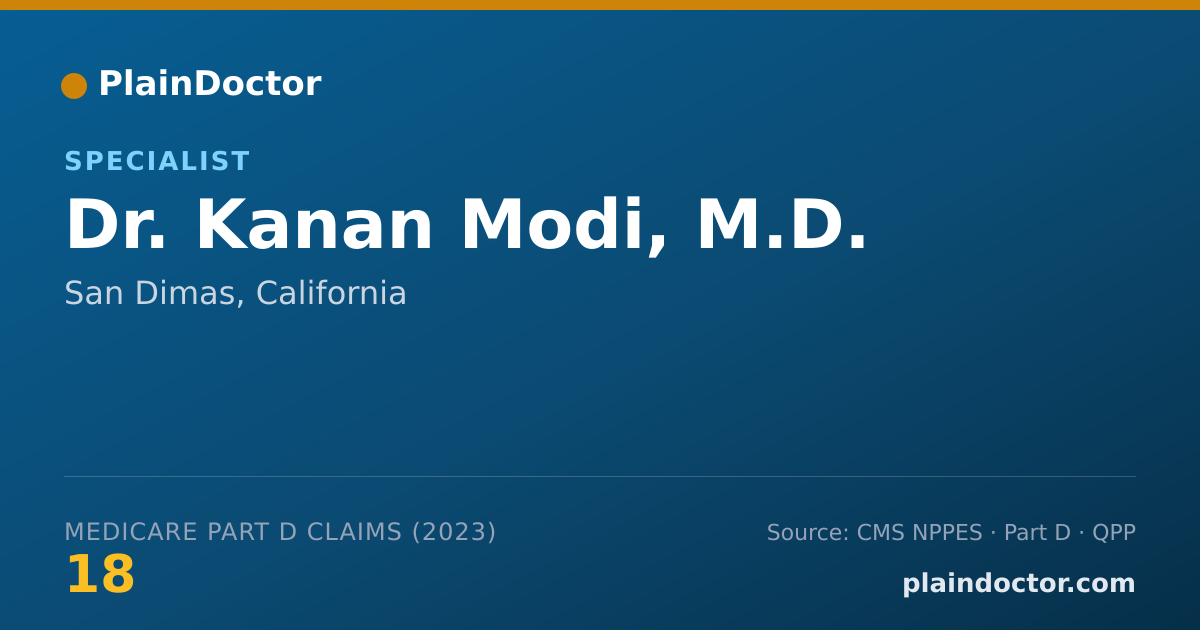 Shareable card for Kanan Modi, M.D. - Specialist, San Dimas, CA