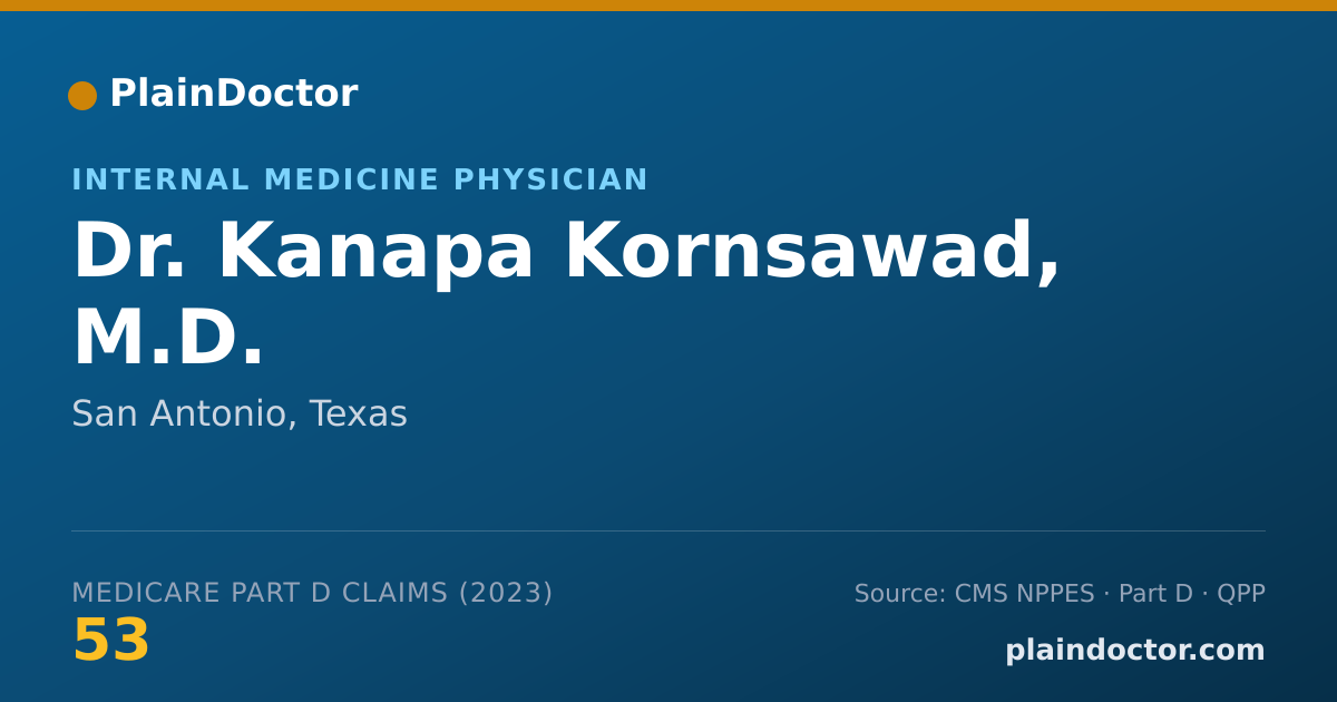 Shareable card for Kanapa Kornsawad, M.D. - Internal Medicine Physician, San Antonio, TX