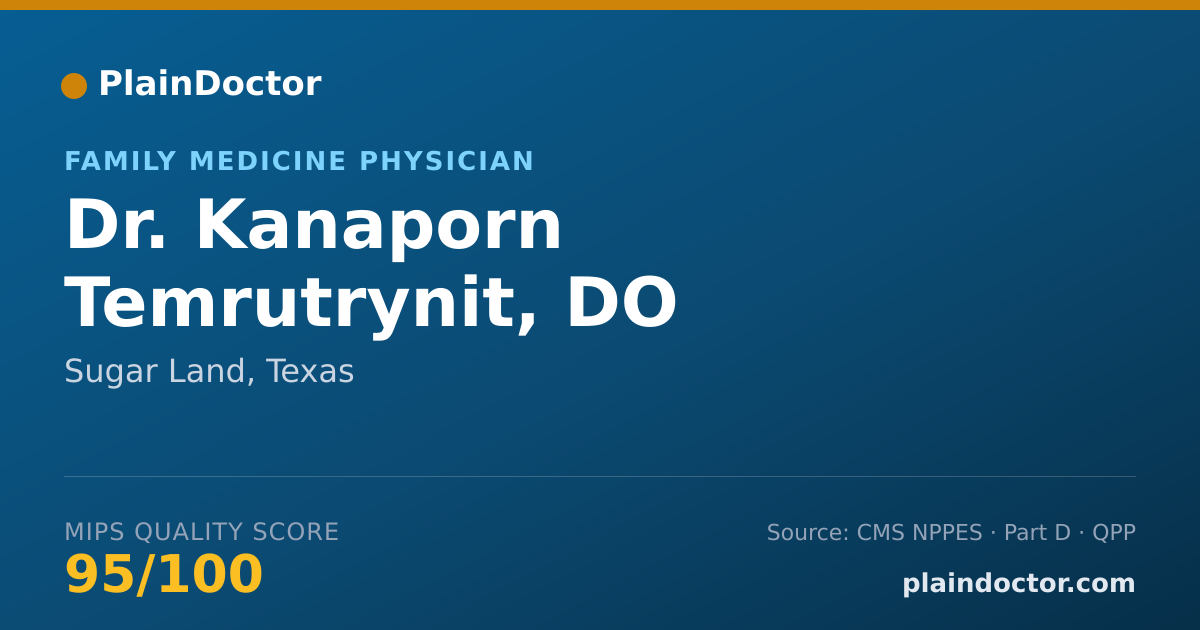 Shareable card for Kanaporn Temrutrynit, DO - Family Medicine Physician, Sugar Land, TX