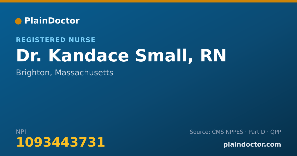 Shareable card for Kandace Small, RN - Registered Nurse, Brighton, MA