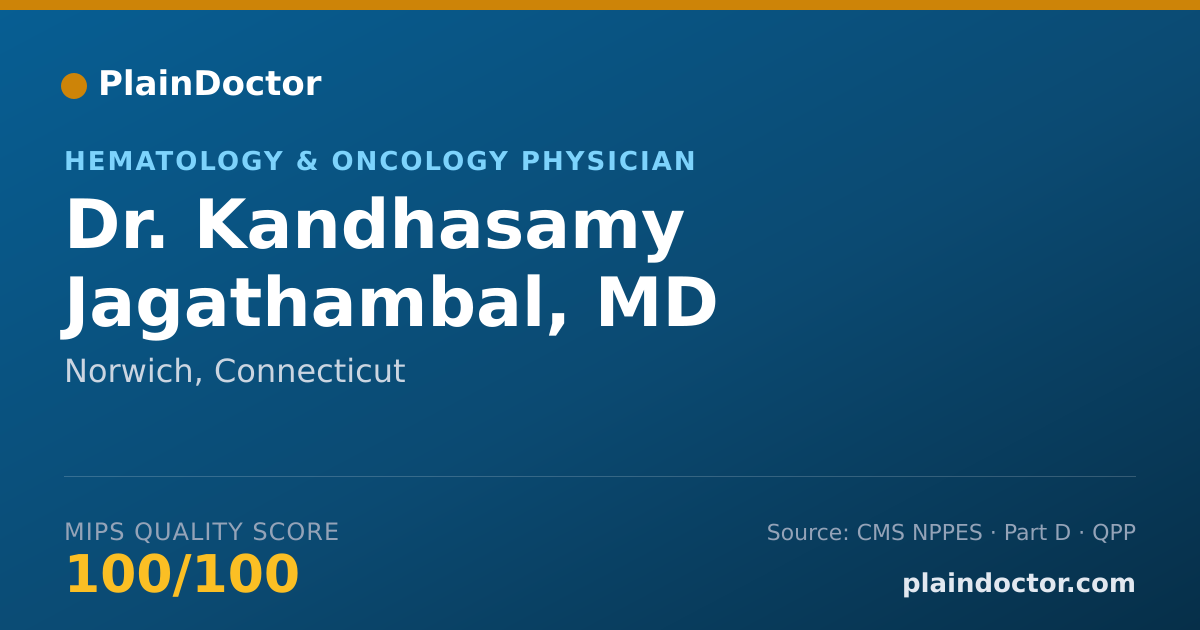 Shareable card for Kandhasamy Jagathambal, MD - Hematology & Oncology Physician, Norwich, CT