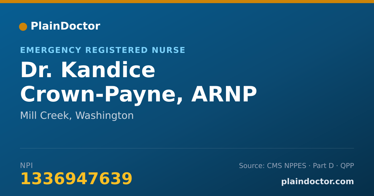 Shareable card for Kandice Crown-Payne, ARNP - Emergency Registered Nurse, Mill Creek, WA