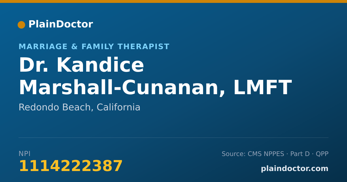 Shareable card for Kandice Marshall-Cunanan, LMFT - Marriage & Family Therapist, Redondo Beach, CA