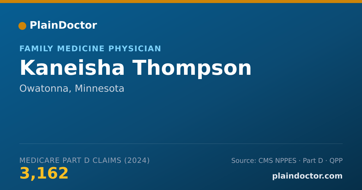 Shareable card for Kaneisha Thompson - Student in an Organized Health Care Education/Training Program, Owatonna, MN