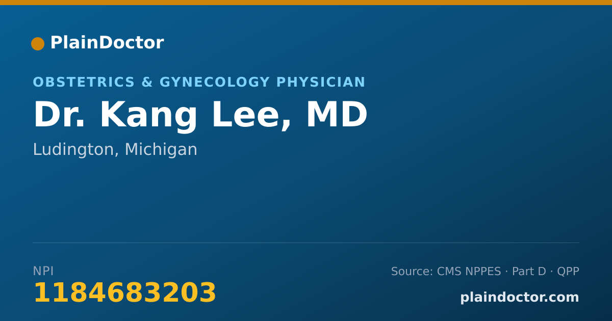 Shareable card for Kang Lee, MD - Obstetrics & Gynecology Physician, Ludington, MI