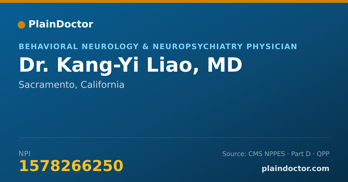 Shareable card for Kang-Yi Liao, MD - Behavioral Neurology & Neuropsychiatry Physician, Sacramento, CA