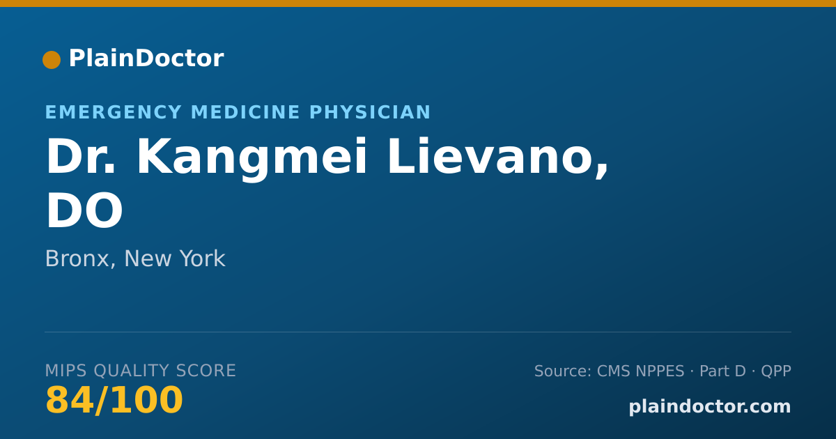 Shareable card for Kangmei Lievano, DO - Emergency Medicine Physician, Bronx, NY