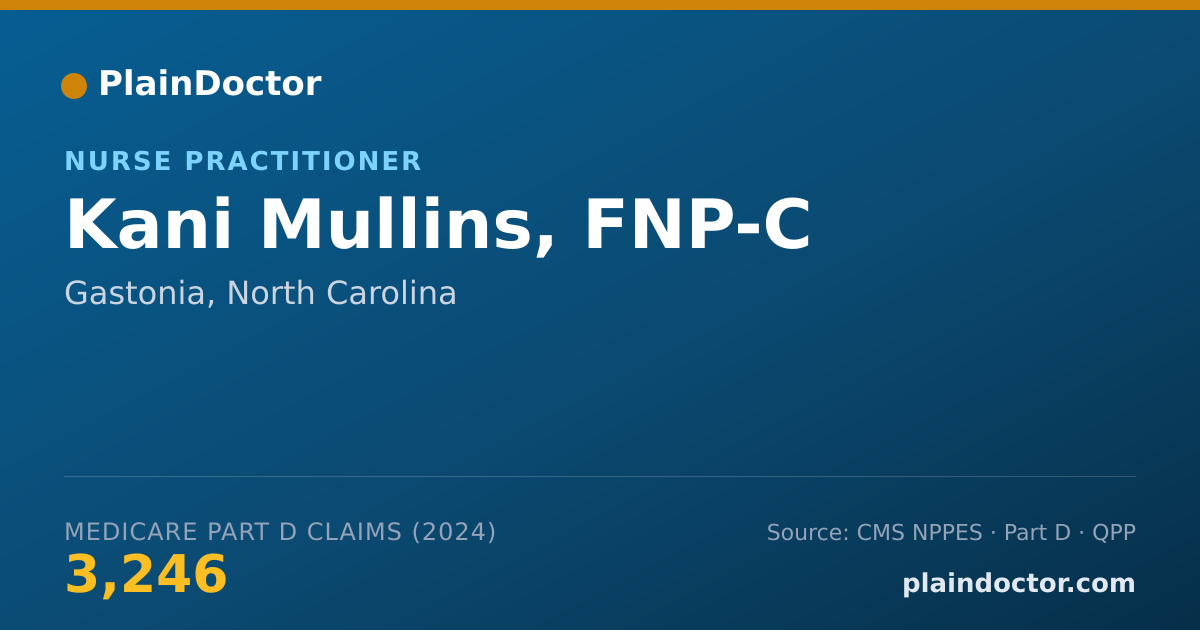 Shareable card for Kani Mullins, FNP-C - Nurse Practitioner, Gastonia, NC