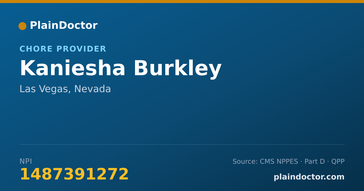 Shareable card for Kaniesha Burkley - Chore Provider, Las Vegas, NV