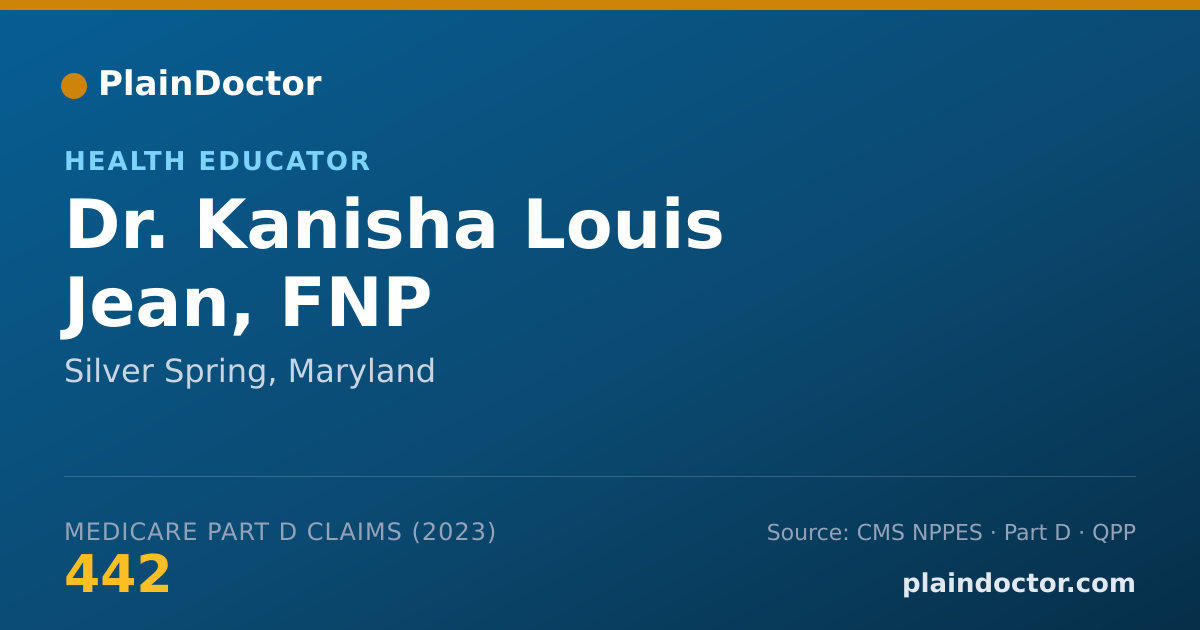 Shareable card for Kanisha Louis Jean, FNP - Health Educator, Silver Spring, MD