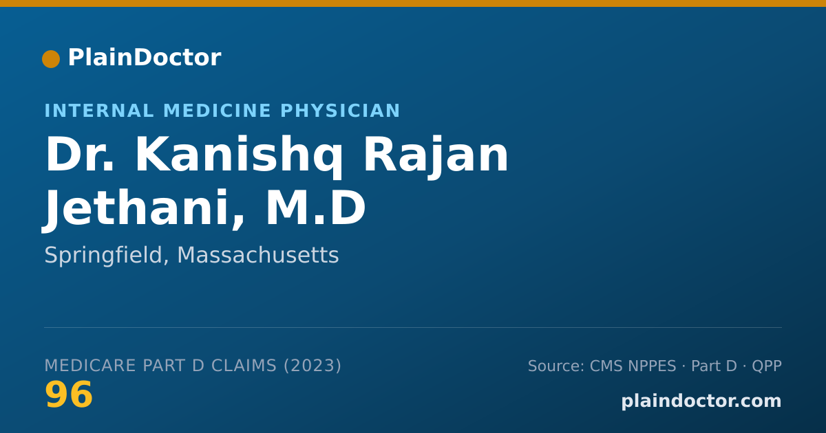 Shareable card for Kanishq Rajan Jethani, M.D - Internal Medicine Physician, Springfield, MA