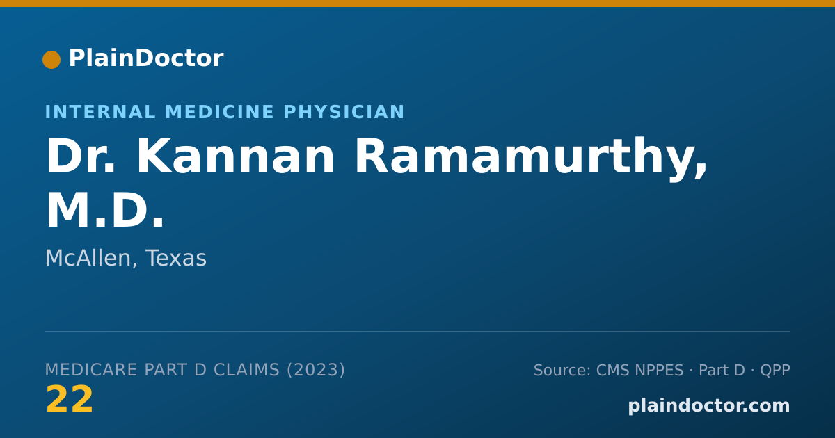 Shareable card for Kannan Ramamurthy, M.D. - Internal Medicine Physician, McAllen, TX