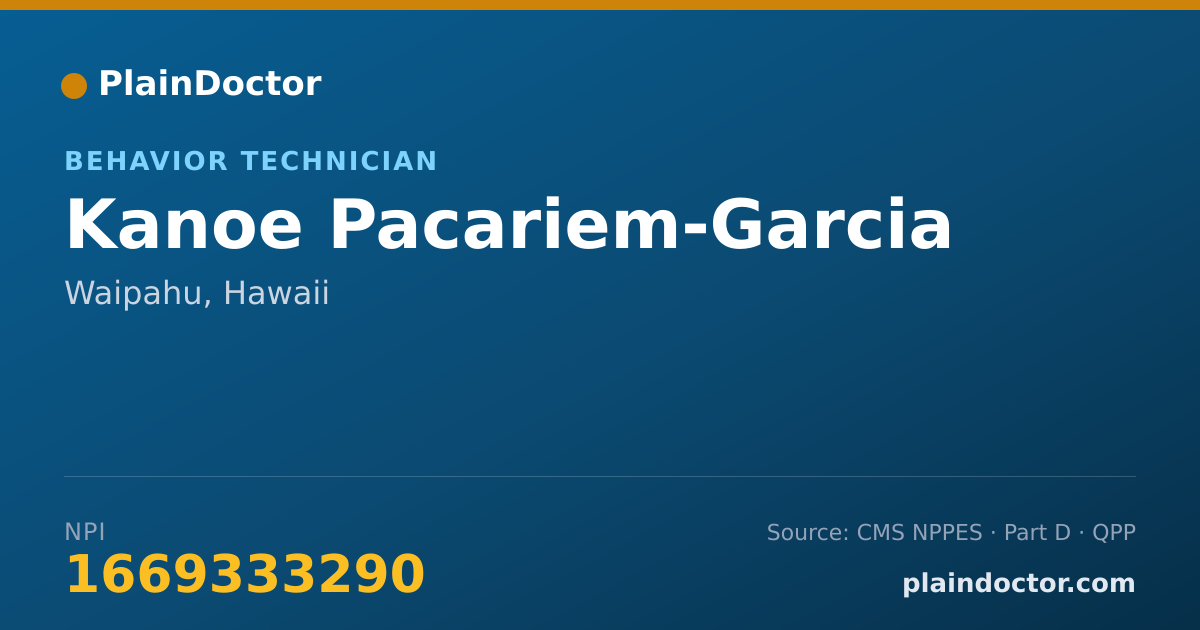 Shareable card for Kanoe Pacariem-Garcia - Behavior Technician, Waipahu, HI