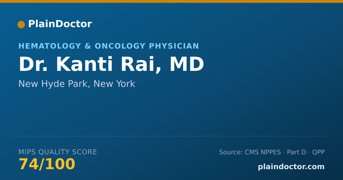 Shareable card for Kanti Rai, MD - Hematology & Oncology Physician, New Hyde Park, NY