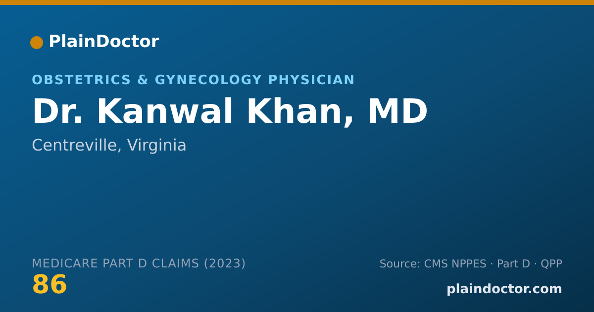 Shareable card for Kanwal Khan, MD - Obstetrics & Gynecology Physician, Centreville, VA