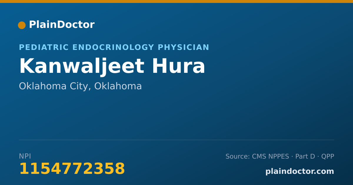 Shareable card for Kanwaljeet Hura - Pediatric Endocrinology Physician, Oklahoma City, OK