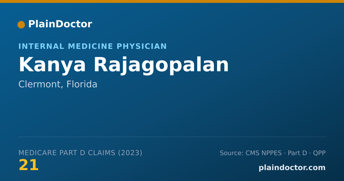 Shareable card for Kanya Rajagopalan - Internal Medicine Physician, Clermont, FL