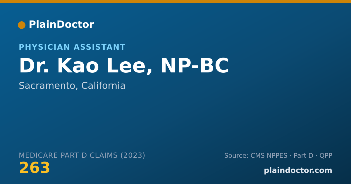 Shareable card for Kao Lee, NP-BC - Physician Assistant, Sacramento, CA