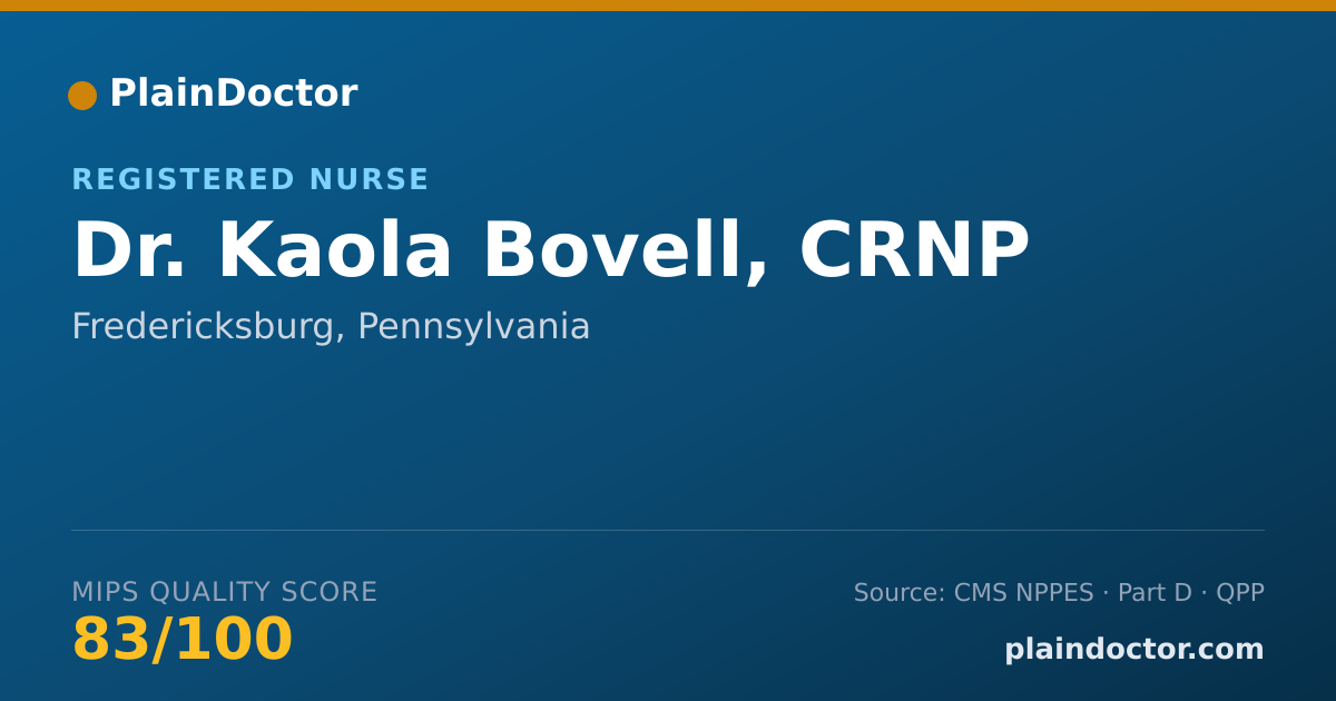 Shareable card for Kaola Bovell, CRNP - Registered Nurse, Fredericksburg, PA