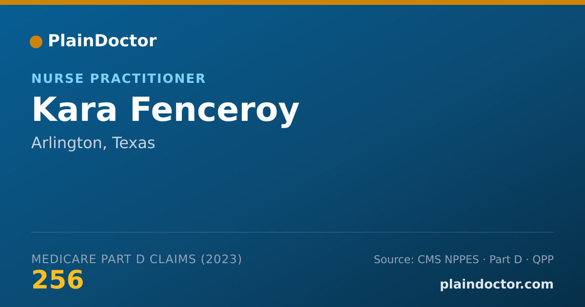 Shareable card for Kara Fenceroy - Nurse Practitioner, Arlington, TX