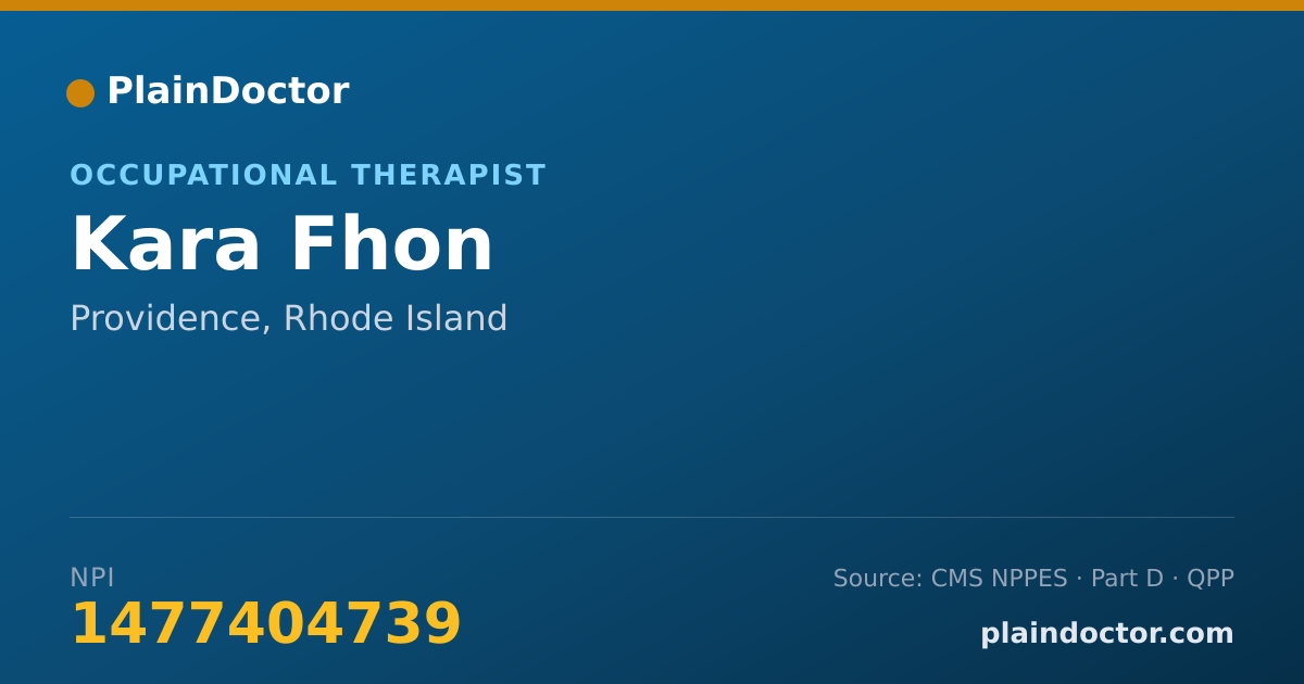 Shareable card for Kara Fhon - Occupational Therapist, Providence, RI