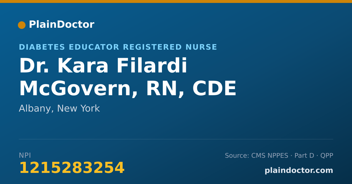Shareable card for Kara Filardi McGovern, RN, CDE - Diabetes Educator Registered Nurse, Albany, NY