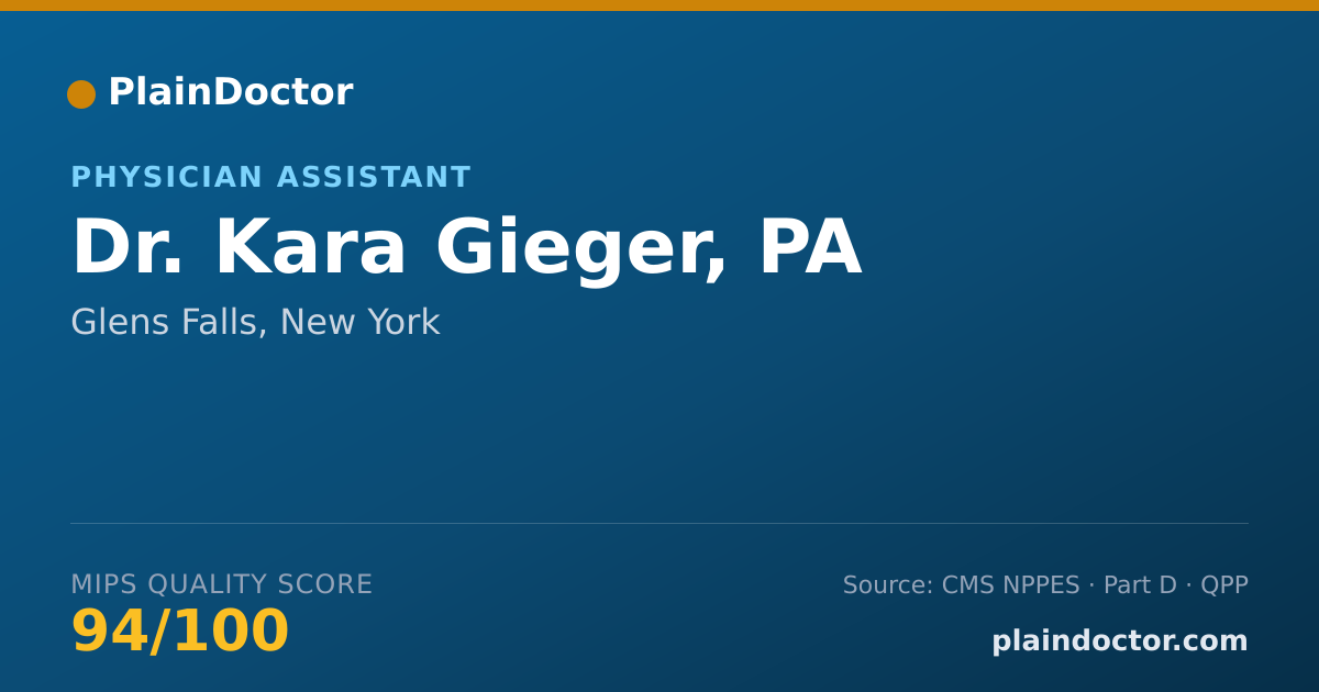 Shareable card for Kara Gieger, PA - Physician Assistant, Glens Falls, NY