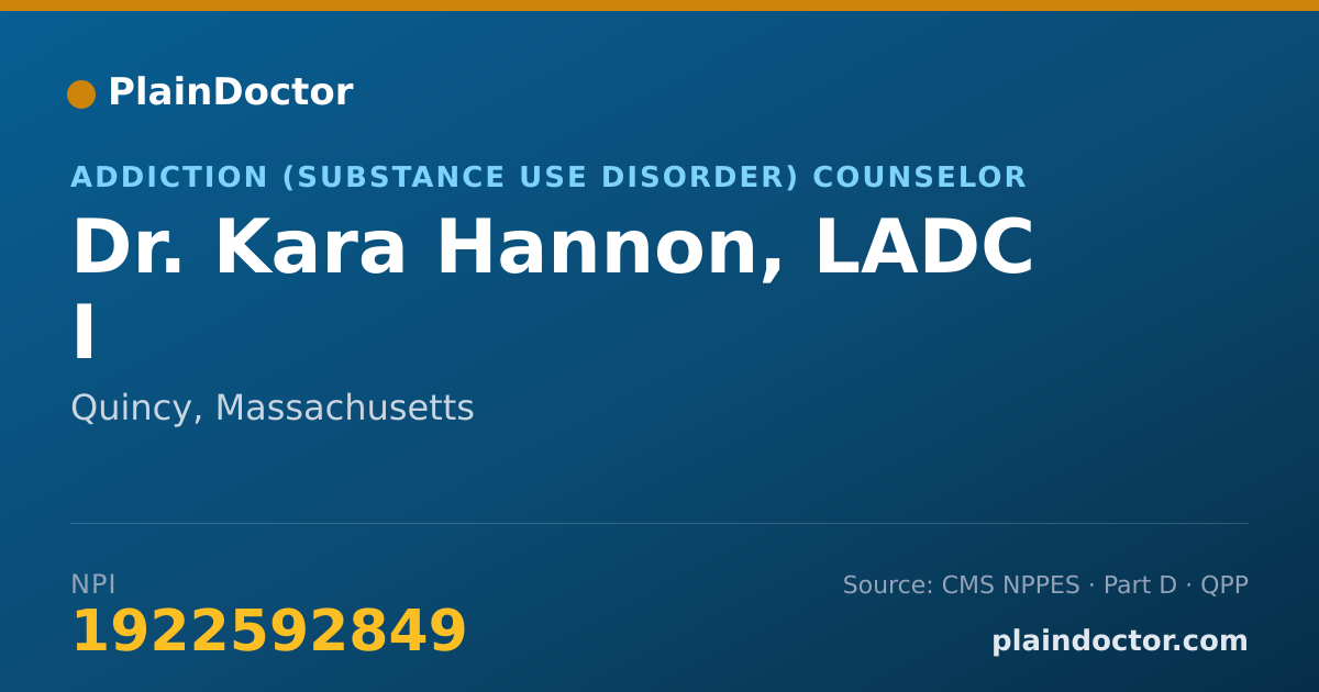 Shareable card for Kara Hannon, LADC I - Addiction (Substance Use Disorder) Counselor, Quincy, MA