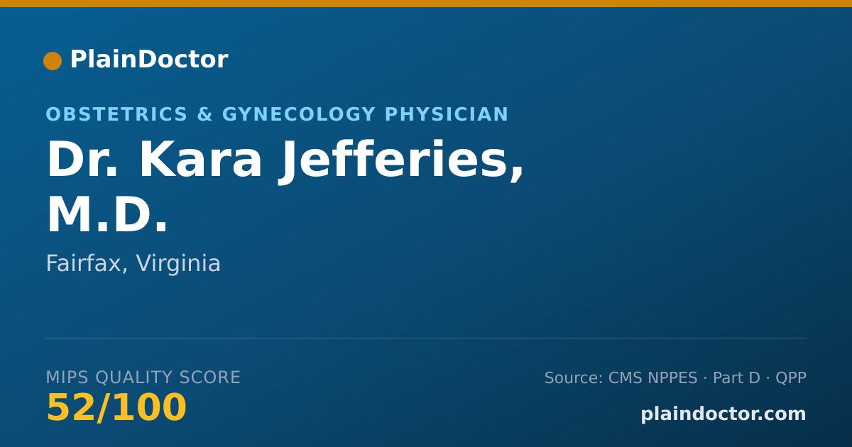 Shareable card for Kara Jefferies, M.D. - Obstetrics & Gynecology Physician, Fairfax, VA
