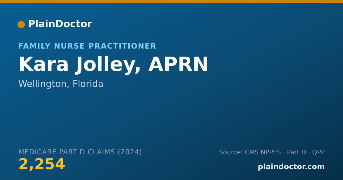 Shareable card for Kara Jolley, APRN - Family Nurse Practitioner, Wellington, FL
