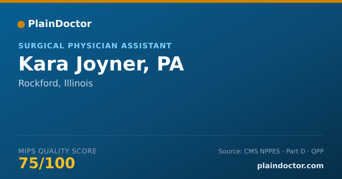 Shareable card for Kara Joyner, PA - Surgical Physician Assistant, Rockford, IL