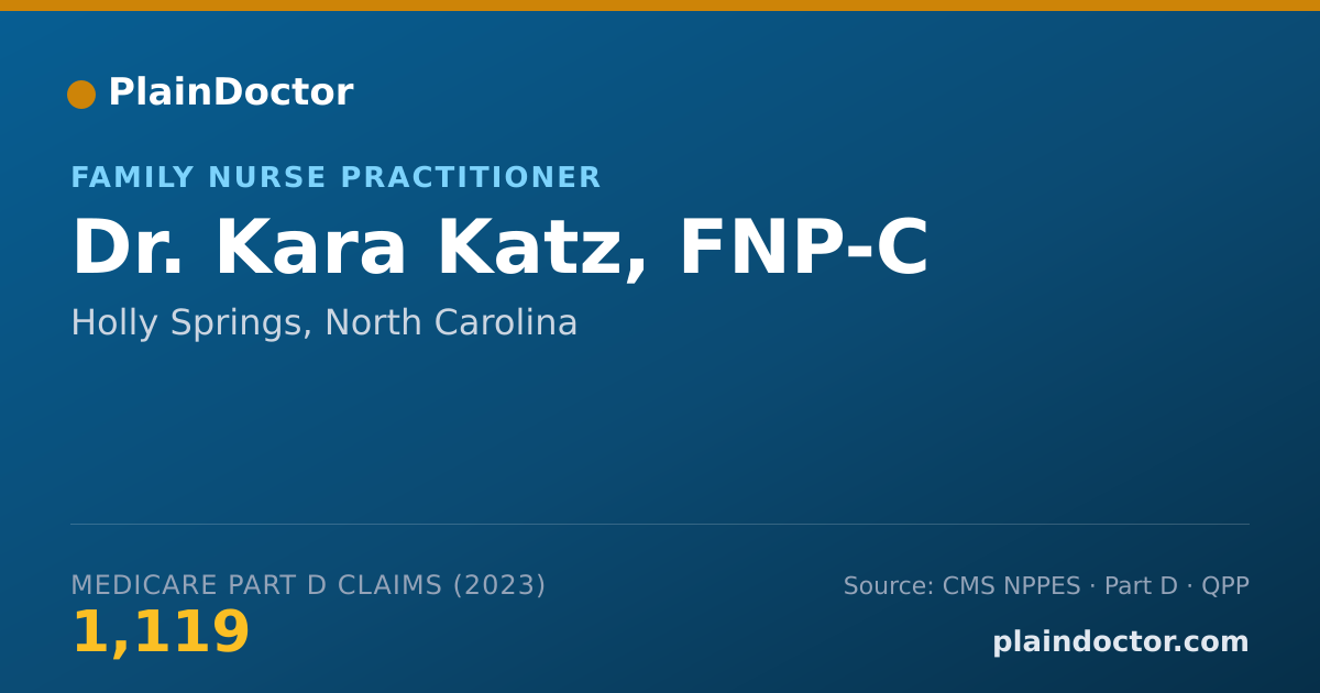 Shareable card for Kara Katz, FNP-C - Family Nurse Practitioner, Holly Springs, NC