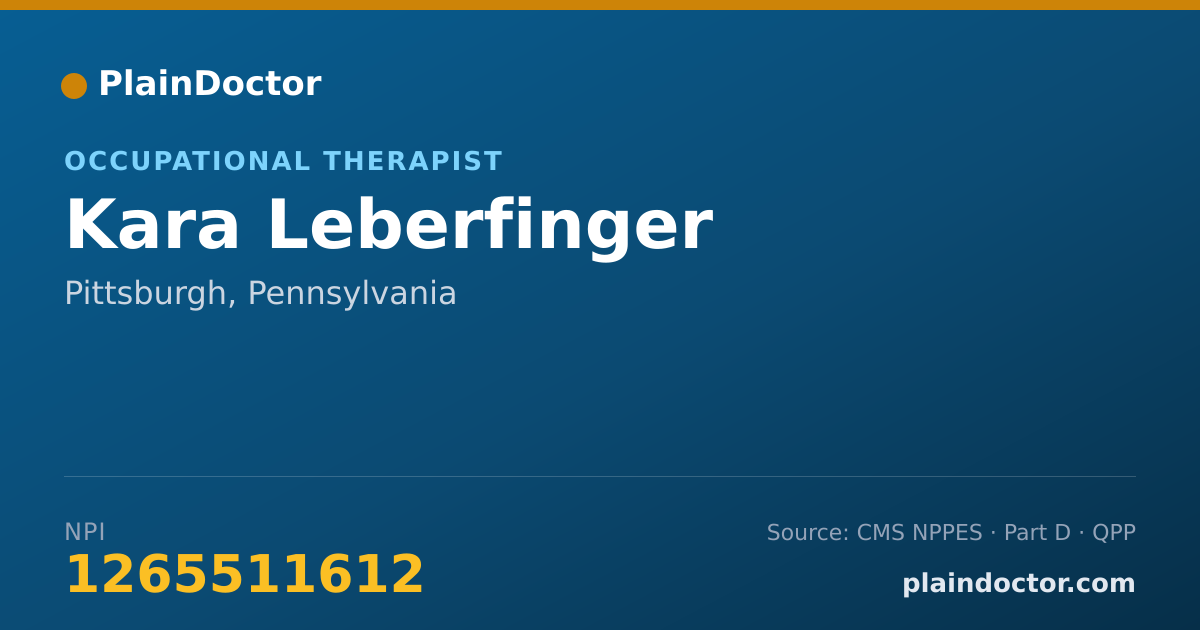 Shareable card for Kara Leberfinger - Occupational Therapist, Pittsburgh, PA