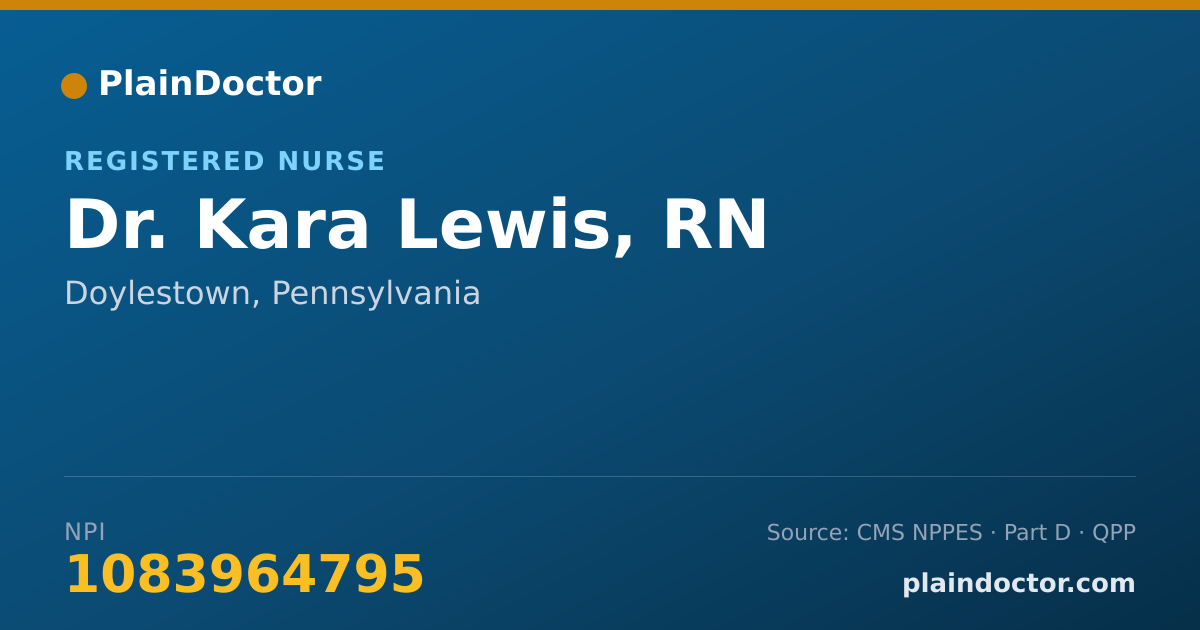 Shareable card for Kara Lewis, RN - Registered Nurse, Doylestown, PA