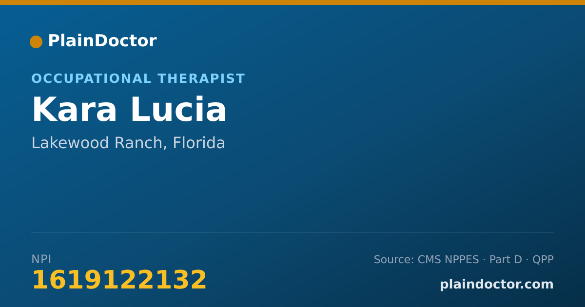 Shareable card for Kara Lucia - Occupational Therapist, Lakewood Ranch, FL