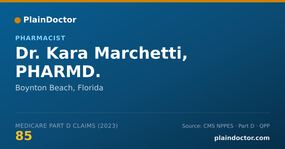 Shareable card for Kara Marchetti, PHARMD. - Pharmacist, Boynton Beach, FL