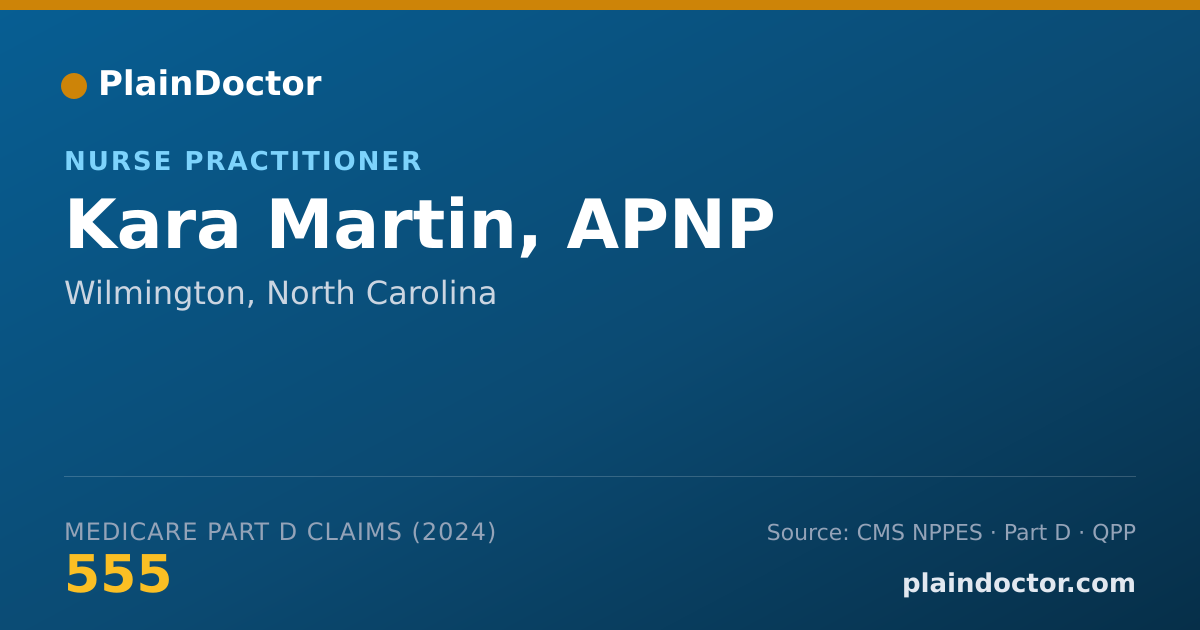 Shareable card for Kara Martin, APNP - Nurse Practitioner, Wilmington, NC