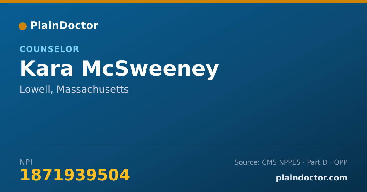 Shareable card for Kara McSweeney - Counselor, Lowell, MA