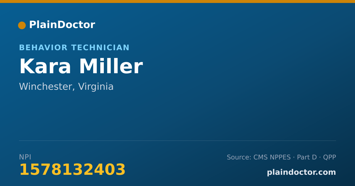Shareable card for Kara Miller - Behavior Technician, Winchester, VA