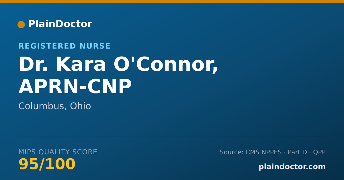 Shareable card for Kara O'Connor, APRN-CNP - Registered Nurse, Columbus, OH