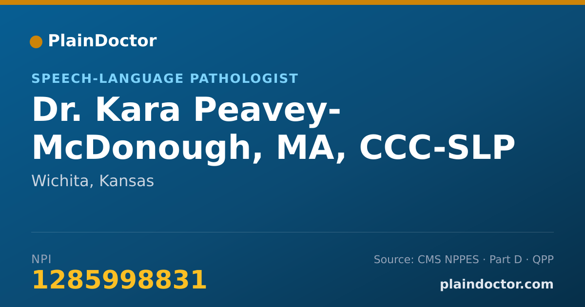 Shareable card for Kara Peavey- McDonough, MA, CCC-SLP - Speech-Language Pathologist, Wichita, KS